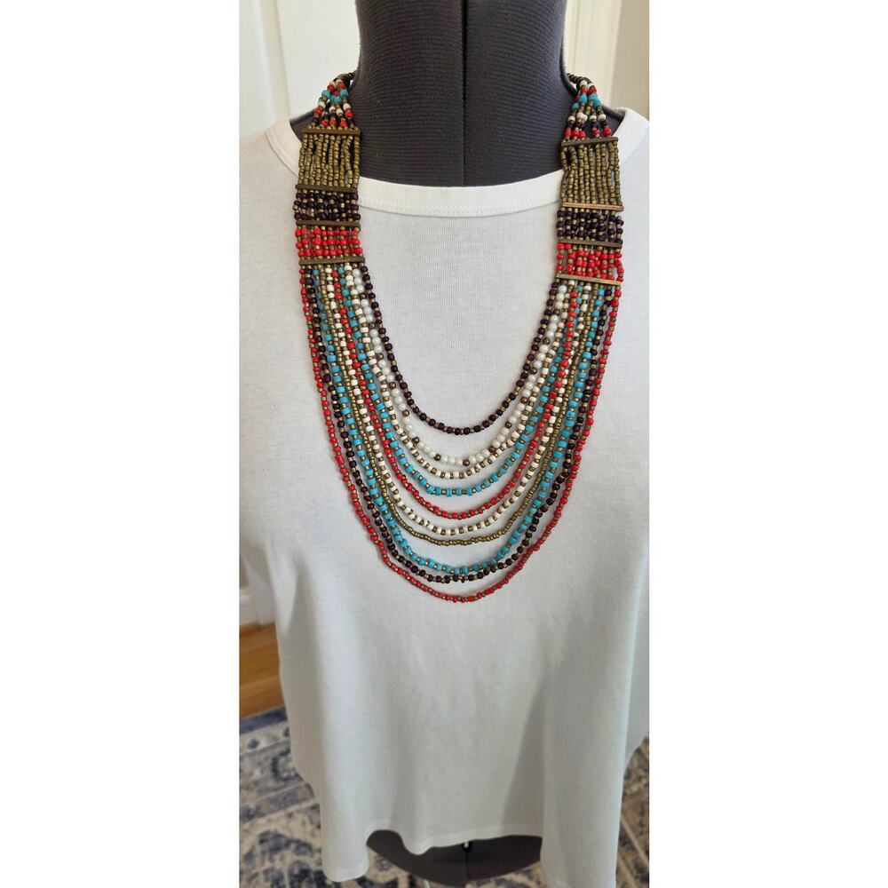 Vintage Necklace Boho, Hippie, Tribal Beaded*